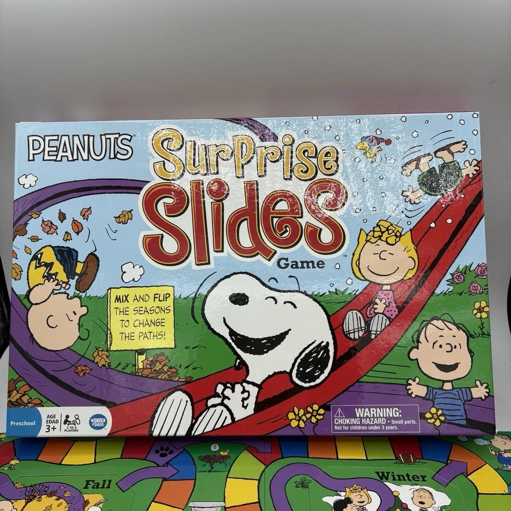 Wonder Forge Board Game Peanuts Surprise Slides‎ Snoopy Charlie Brown 2015